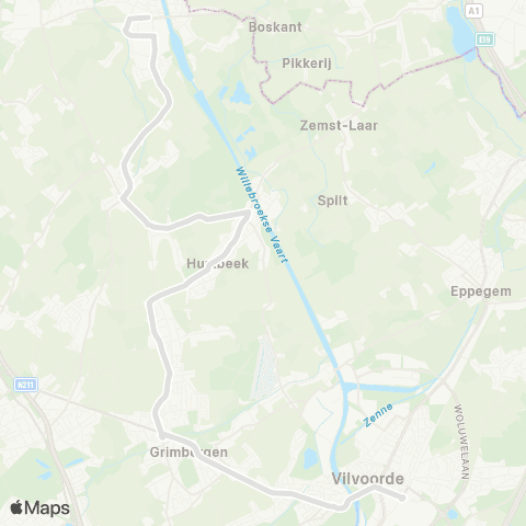 De Lijn Vilvoorde - Grimbergen - Kapelle-op-den-Bos map
