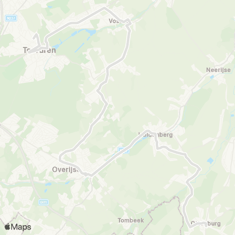 De Lijn Ottenburg - Overijse - Vossem - Tervuren map