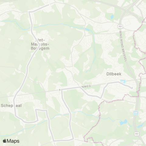 De Lijn Sint-Ulriks-Kapelle - Schepdaal - Dilbeek RC map