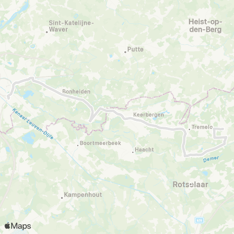 De Lijn Baal - Werchter - Keerbergen - Mechelen map