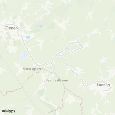 De Lijn Tienen - Overhespen - Neerwinden - Landen map