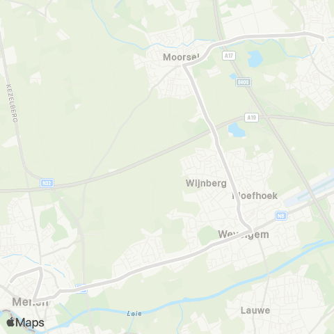 De Lijn Gullegem - Moorsele - Wevelgem - Menen map