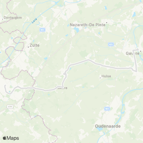 De Lijn Waregem - Nokere - Kruishoutem - Lozer - Gavere map