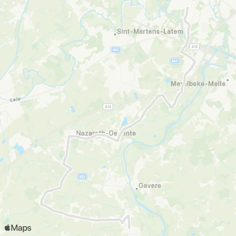 De Lijn Zingem - Lozer - Nazareth - Zevergem - Gent Sint-Pieters map