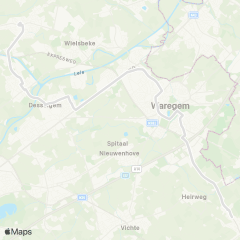 De Lijn Anzegem - Waregem - Ooigem - Oostrozebeke map