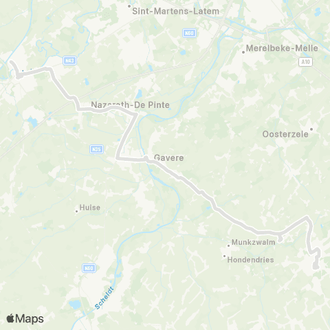 De Lijn Deinze - Nazareth - Gavere - Hundelgem - Zottegem map