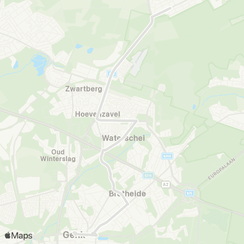 De Lijn Opglabbeek - Genk map