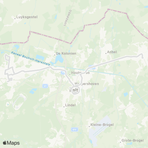 De Lijn Hamont - Lommel map
