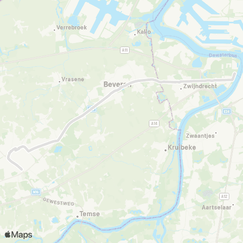 De Lijn Antwerpen L.O. - Beveren - Westakkers - Sint-Niklaas map