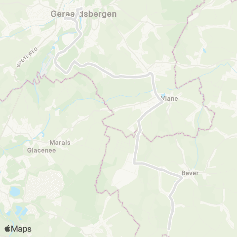De Lijn Geraardsbergen - Moerbeke - Viane - Akrenbos - Bever / Biévène map