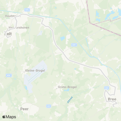 De Lijn Bree - Overpelt map