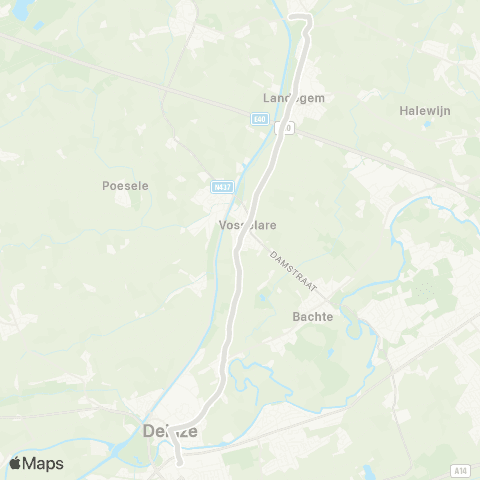 De Lijn Deinze - Nevele - Landegem - Merendree map