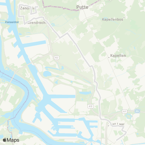 De Lijn Zandvliet - Stabroek - scholen Merksem map