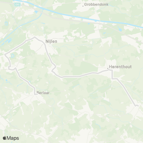 De Lijn Wiekevorst - Nijlen - Berlaar map