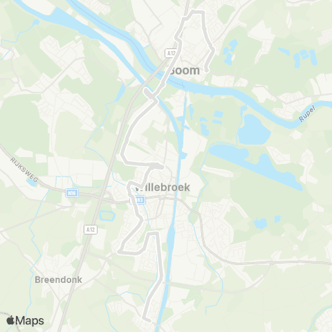 De Lijn Boom - Willebroek - Tisselt map