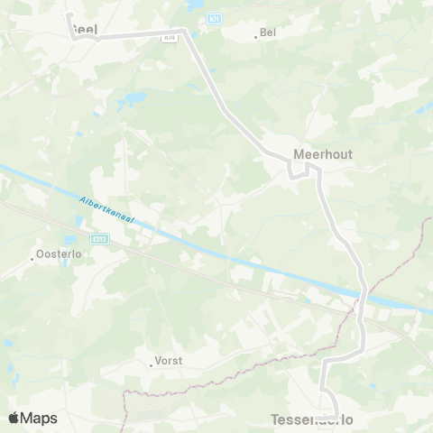 De Lijn Tessenderlo - Meerhout - Geel map