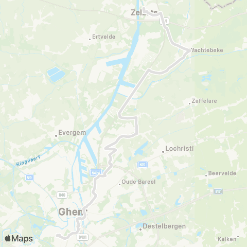 De Lijn Gent Sint-Pieters - Oostakker Edugo - Wachtebeke - Zelzate map