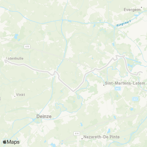 De Lijn Gent Sint-Pieters - Drongen - Leerne - Nevele-Lotenhulle map