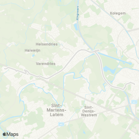 De Lijn Snelbus Gent Sint-Pieters - Drongen Mirto map