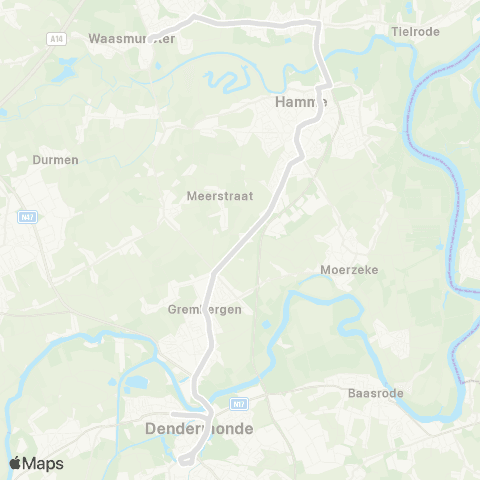 De Lijn Dendermonde - Hamme - Waasmunster map