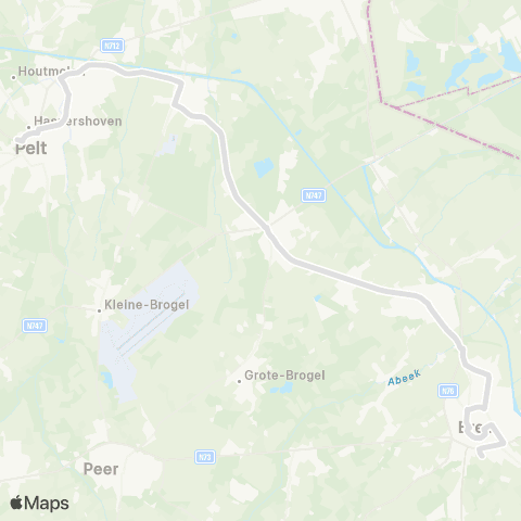 De Lijn Overpelt - Bree map