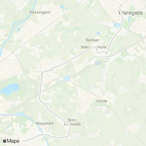 De Lijn Zwevegem - Deerlijk - Waregem map