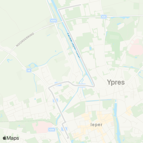 De Lijn Ieper - Langemark - Westrozebeke map