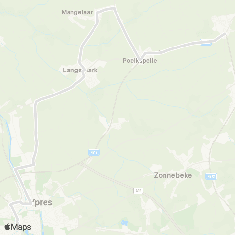 De Lijn Ieper - Langemark - Westrozebeke map