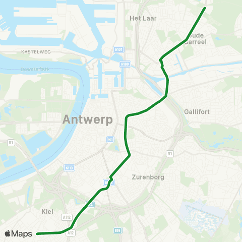 De Lijn P+R Merksem - Zwaantjes map