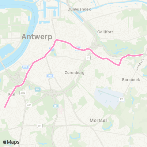 De Lijn Astrid - P+R Wommelgem map