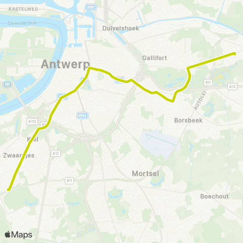 De Lijn P+R Schoonselhof - Wijnegem map