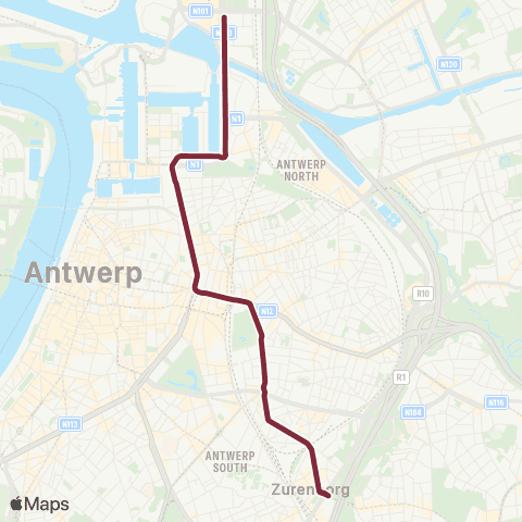 De Lijn Berchem Station - Melkmarkt map