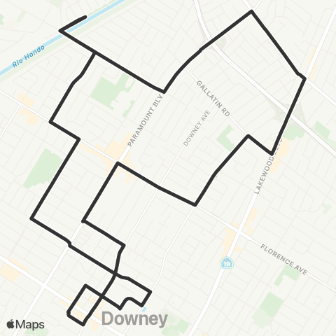 Downey LINK North Route map