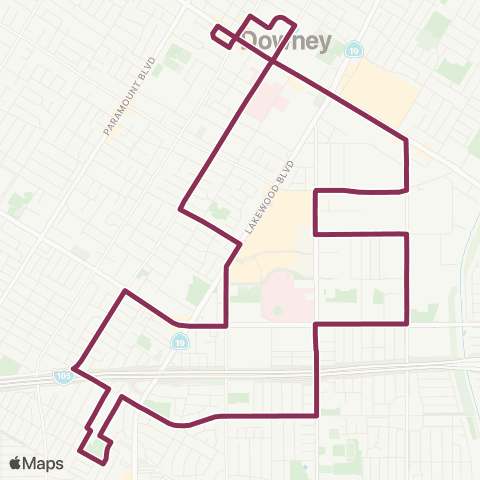 Downey LINK Southeast Route map