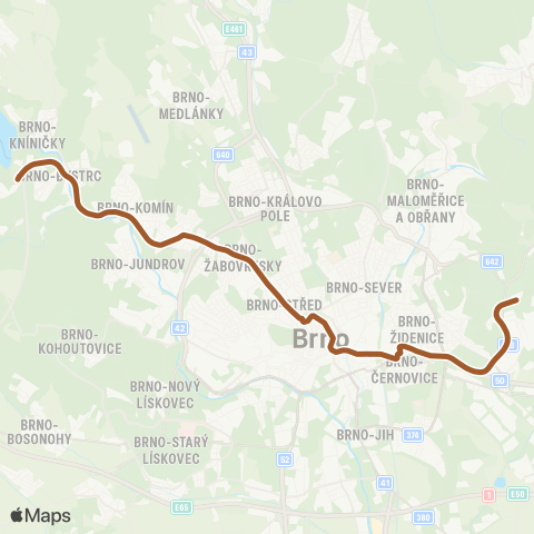 DPMB Stránská Skála - Bystrc, Ečerova map