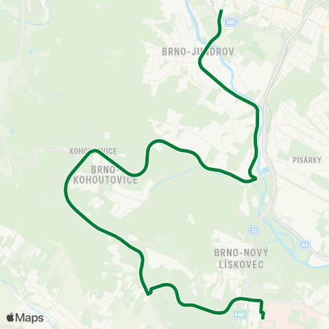 DPMB Mendlovo NáměStí - Osová map