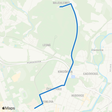 DPMB Lesná, Haškova - ZeměDěLská map