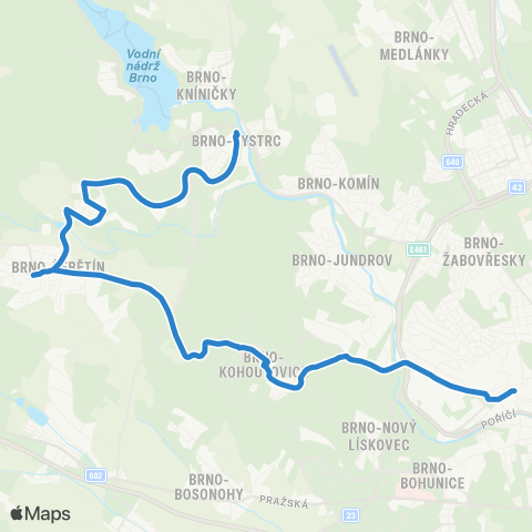 DPMB Mendlovo NáměStí - ŽeběTín - Bystrc, Zoo map