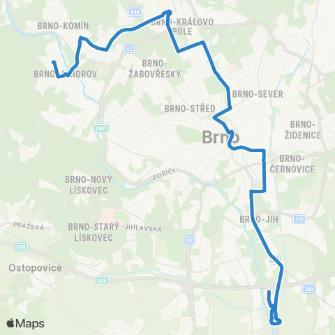 DPMB Jundrov - Avion Shopping Park map