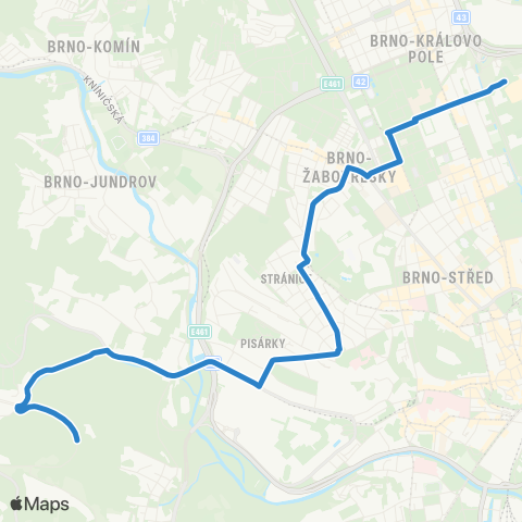DPMB Myslivna - Nc Královo Pole map