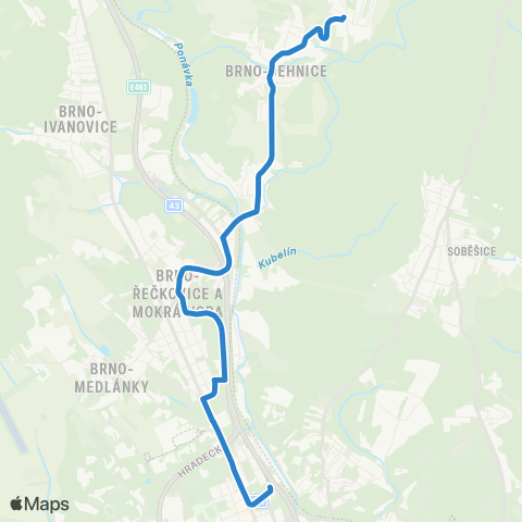 DPMB OřEšín - Královo Pole, Nádraží map
