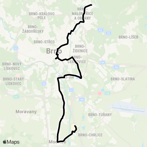DPMB (Bílovice Nad Svitavou) - ObřAny, Sídliště - ModřIce, Smyčka map