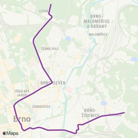 DPMB Lesná, Čertova Rokle - Juliánov map