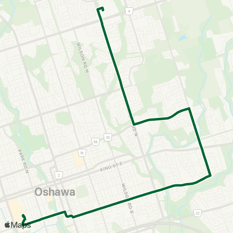 Durham Region Transit Route 423 map