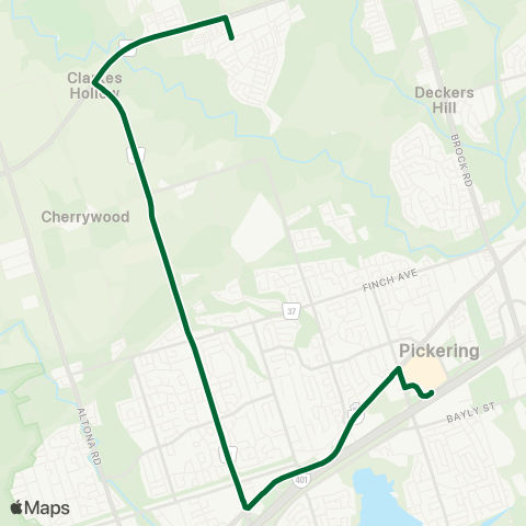 Durham Region Transit Route 118 map