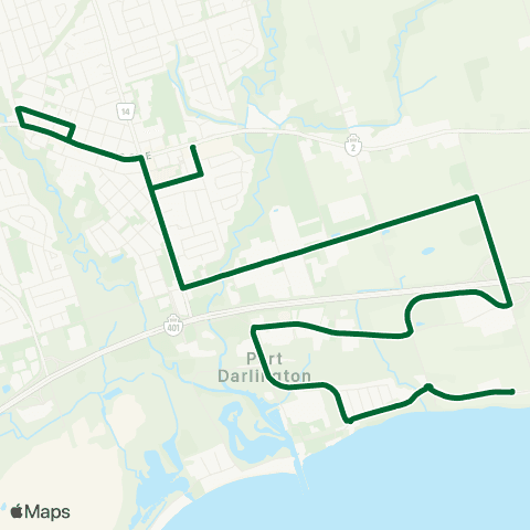 Durham Region Transit Route 505 map