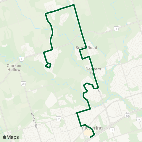 Durham Region Transit Route 112 map