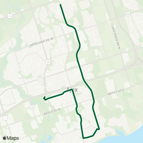 Durham Region Transit Route 224 map