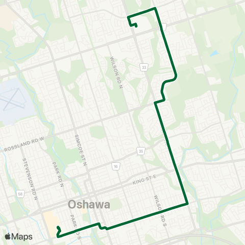 Durham Region Transit Route 410 map