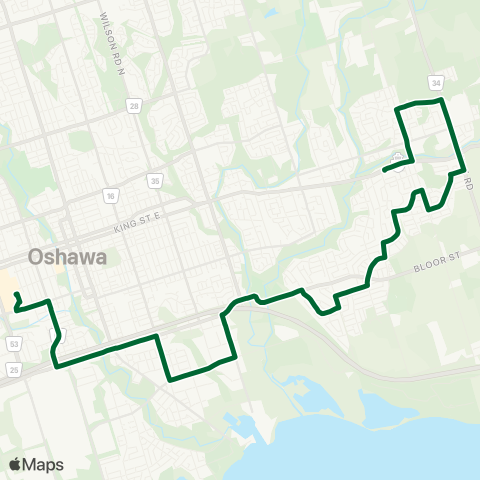 Durham Region Transit Route 411 map